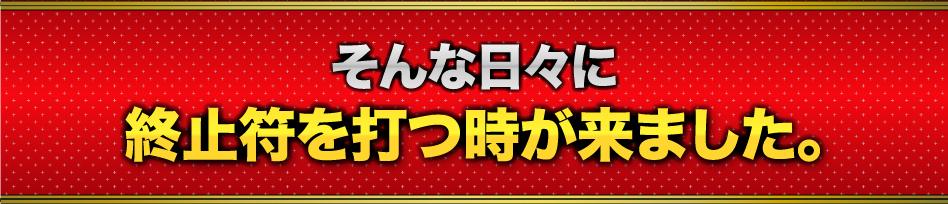 そんな日々に終止符を打つ時が来ました。