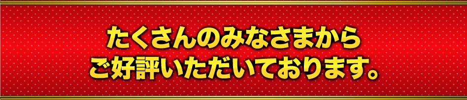 たくさんのみなさまからご好評いただいております。